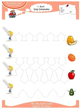 Çocuklar İçin Çizgi Çalışma Sayfaları 